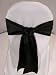 Black Satin Wedding Chair Sash Bows (set of 10)