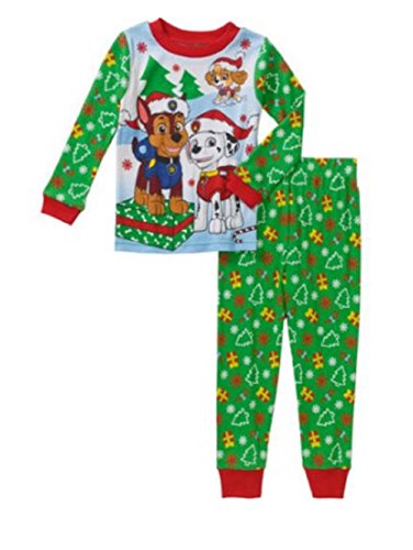 Paw Patrol Christmas Holiday Baby Toddler Pajamas Sleepwear (5t, Green Presents)