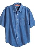 Big Mens Short Sleeve Pocket Denim Shirt (Big & Tall and Regular Sizes)