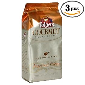 Folgers Gourmet Selections Ground Coffee, Hazelnut Creme, 12-Ounce Bag (Pack of 3)