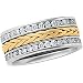 14K Two Tone Gold Diamond Anniversary Band Ring