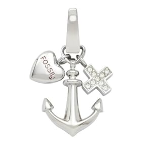 Fossil Damen-Charm Anhänger Glücksbringer Anker Glaube Liebe Hoffnung JF86009040