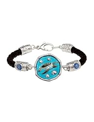 Guy Harvey Full Color Enamel Sea Turtle Leather Bracelet