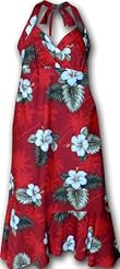 Tropical Print Cotton Vintage Halter  Dress