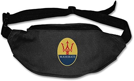 Maserati Logo Men's Women Fashion Oxford Cloth Polyester Waist Bag Ith Adjustable Belt Black