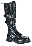 Men's Knee High Lace Up Leather Combat Boots with Buckled Knife Sheath