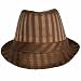 41erLNQh5zL. AA75  BROWN TONE ON TONE STRIPED FEDORA HAT