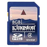 Kingston Sdhc High Cap. Flash Card, 8gb, Class 4