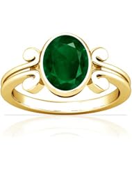 18K Yellow Gold Oval Cut Emerald Solitaire Ring