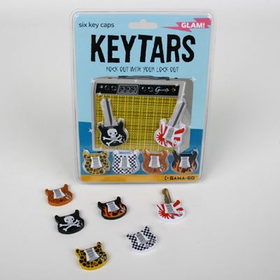 Key-tars Electric Guitar Shaped Key Covers Id Caps Identifiers