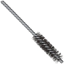 Weiler Power Tube Brush, Steel, Round Shank, Double Stem, Double Spiral, 5/8" Diameter, 0.008" Wire Diameter, 7/32" Shank, 2000 rpm (Pack of 1)