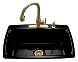 KOHLER K 5863 3 7 Cape Dory Self Rimming Kitchen Sink Black Black