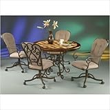 Magnolia 5 Piece Dining Set with Chair with Casters in Autumn Rust