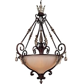 Minka Lavery Lights 771-301 Large Bowl Pendant Castlewood Walnut Bellasera Indoor Lighting by Minka
