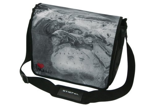 World Bag - Welt schwarz/weiß (Umhängetasche)