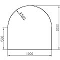 Kaminbodenplatte, Bodenplatte, Funkenschutz, Glasplatte f�r Kaminofen Rundbogen 1000 x 1000 mm ESG 6 mm, Klarglas, polierte Kanten