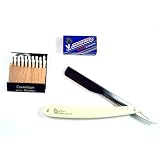 Cutthroat Shaving Pack - Modern Cut Throat Razor, 20 Supermax Blades + 20 Styptic Matches