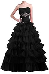 Strapless  Lace-Up  Organza Natural   Waistline  Ball Gown Quinceanera Dress  With Ruffles