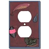 Combination Switch & Outlet Plates: Angling Company Fishing Outlet Cover