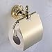 Leyden Gold Toilet Paper Holder, Brass Tissue Roll Holder Wall Mount Bathroom Toilet Roll Storage with Cover Waterproof