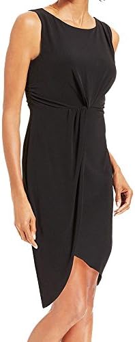 Your Gallery Women's Sleeveless Open Back Pleated Black Office Midi Dress L
