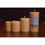 Organic Raw Beeswax Pillar Candle 2 By 4, (Pack of 2)