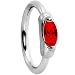 Silver 925 Red Austrian Crystal Closure Ring