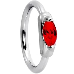 Silver 925 Red Austrian Crystal Closure Ring