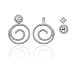 14K White Gold 1 ct. Diamond Detachable Swirl Design Earring Jackets