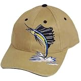 Low prices  FISHHEAD GEAR FISHING VELCRO KHAKI HAT CAP SAIL FISH # salt water fishing gear