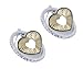 Guess - UBE11140 - Boucles d'Oreilles Femme - Métal Argent - Coeurs Doré Encerclés - Strass - 3 c