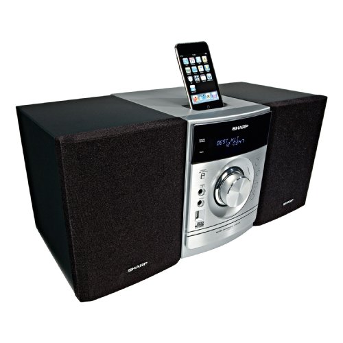Sharp XL DH 350 NH Kompaktanlage (CD/MP3/WMA-Player, UKW-Tuner, 100 Watt RMS, Apple iPod Dock, USB 2.0) silber