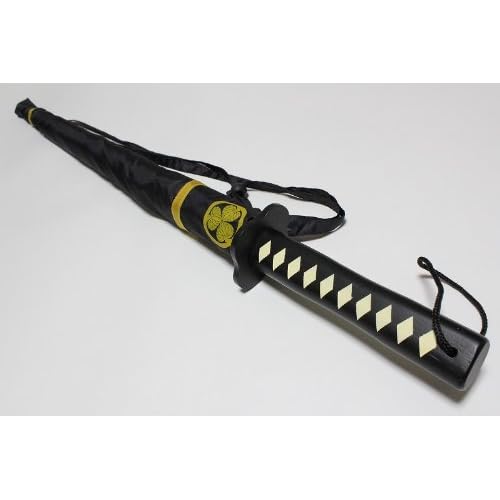 徳川家康 刀傘 雨傘【戦国 武将 戦国武将 歴史】ブラック 日本刀 長傘 歴女