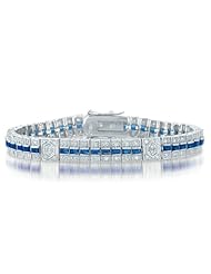 Cubic Zirconia And Sapphire Antique Bracelet