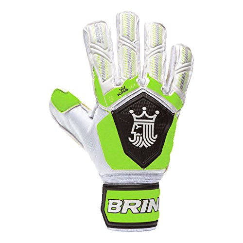Goalkeeper Gloves Brine King Match 3X Soccer Goalie Glove Finger Save Protection Spines (Toxic, 10)