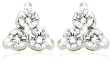 14k Rose, Yellow, or White Gold 3-Stone Diamond Stud Earrings (.24 cttw, J Color, I2 Clarity)