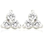 14k Rose, Yellow, or White Gold 3-Stone Diamond Stud Earrings (1/4 cttw, J Color, I2 Clarity)