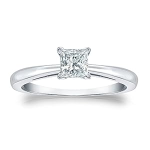Jewel Oak 1/2 ct. tw. Princess-cut Diamond Solitaire Ring in Platinum (G-H, SI1-SI2), Size 4.5