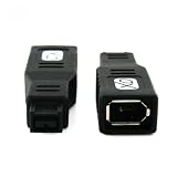 FireWire 400 to 800 Adapter by XO� - 6 pin (female) port to 9 pin (male) FW 800 Connector ** Ultra Compact ** - Blackdi XO�