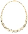 Yellow Gold Overlay Sterling Silver Sapphire and Diamond Accent Necklace, 18"