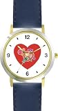41ervlmwsRL. SL160  Red Heart   Valentines Day Collage   Love & Friendship Theme   WATCHBUDDY® DELUXE TWO TONE THEME WATCH   Arabic Numbers   Blue Leather Strap Womens Size Small