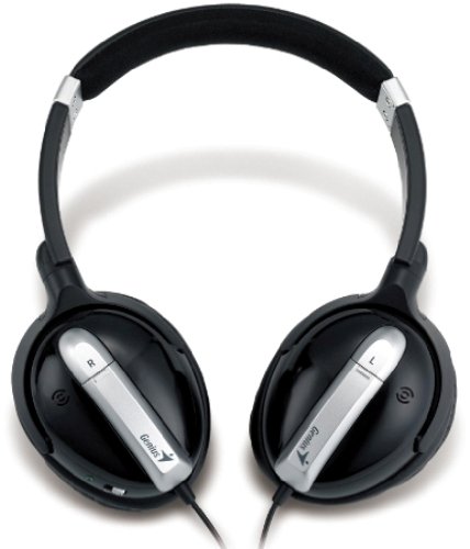 Genius GHP-04 NC Advanced Noise-Canceling Headphone (Blac/Silver)