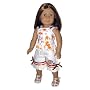 Orange and White Butterfly Top and Capri Pants. Fits 18" Dolls Like American Girl Doll