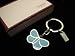 NEW AUTH COACH BLUE BUTTERFLY CHARM KEYCHAIN KEY FOB CHAIN