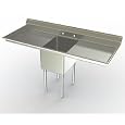 Aero NSF Deluxe Sink, 1-Bowl, With 18 inch Left Hand/Right Hand Drainboards, 21 inch D (Front to Back) X 16 inch W (Left to Right) Bowl
