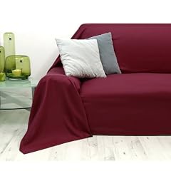 Tagesdecke Microfaser Plaid 210x280 cm dunkelrot