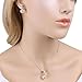 EleQueen 925 Sterling Silver CZ Teardrop Leaf Bridal Pendant Necklace Made With Swarovski Crystals