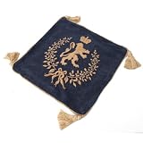 Lion Design Cushion Cover (17x17 Inches (Fits 18x18 Inch Cushion)) (Navy)