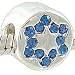 Petite Star of David Blue CZ and 925 Sterling Silver Bead fits European Charm Bracelet