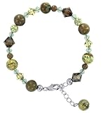 Sterling Silver Brown Swarovski Crystal 7 7.5 8 8.5 Adjustable Bracelet With Lobster Clasp